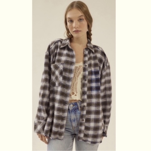 Urban Outfitters Long Sleeve Button Down Plaid Flannel Shirt. - Picture 1 of 9